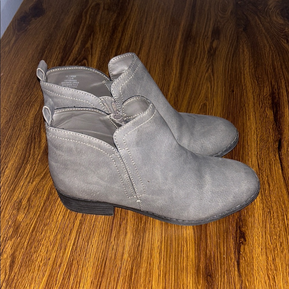 Sun + Stone Gray Ankle Boots